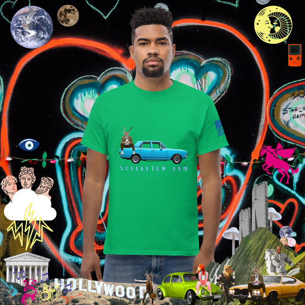 sovereignarm.com Irish Green / S Pop Art Blue Car Men's classic tee