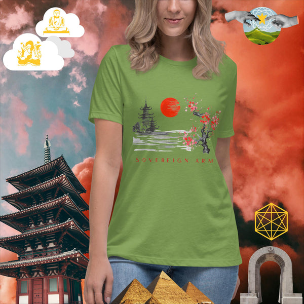 sovereignarm.com Leaf / S Solar Cherry Blossoms v1.0 Women's Relaxed T-Shirt