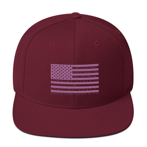 sovereignarm.com Maroon Give me Liberty or give me death Hott pink Snapback Hat