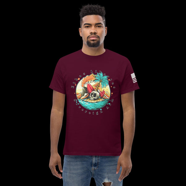 sovereignarm.com Maroon / S Surf Art V1.0 Ethos Libertas Men's classic tee