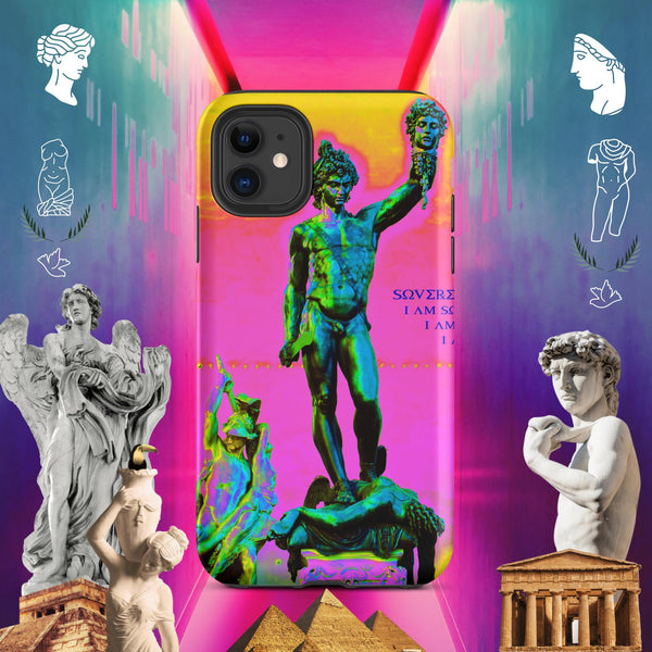 sovereignarm.com Matte / iPhone 11 Hero Perseus, Hott Pink and yellow Tough Case for iPhone®