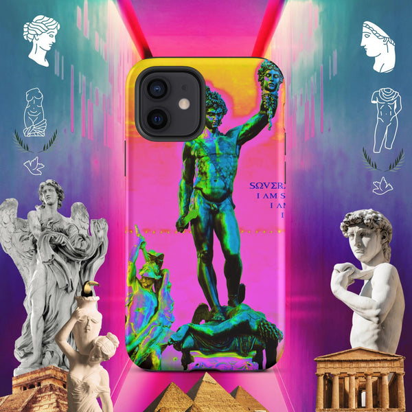 sovereignarm.com Matte / iPhone 12 Hero Perseus, Hott Pink and yellow Tough Case for iPhone®