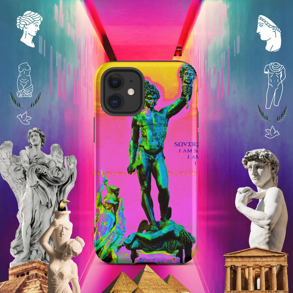 sovereignarm.com Matte / iPhone 12 mini Hero Perseus, Hott Pink and yellow Tough Case for iPhone®