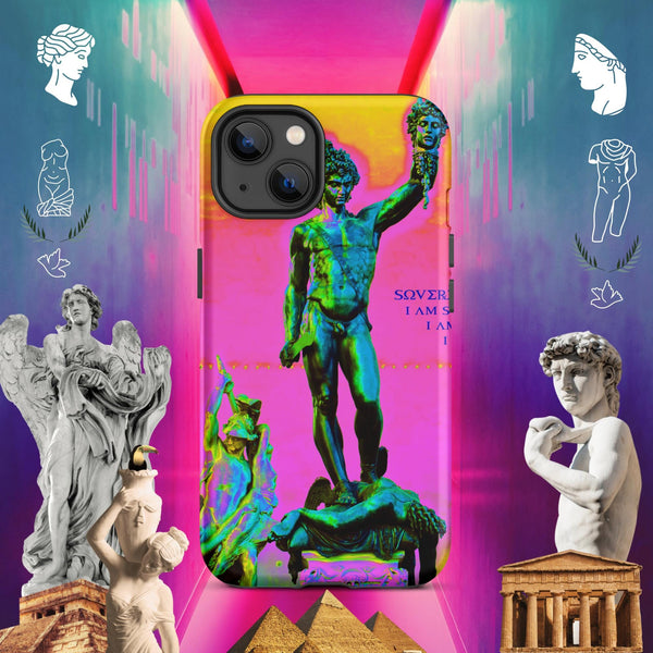 sovereignarm.com Matte / iPhone 13 Hero Perseus, Hott Pink and yellow Tough Case for iPhone®