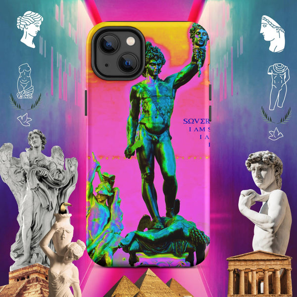 sovereignarm.com Matte / iPhone 14 Plus Hero Perseus, Hott Pink and yellow Tough Case for iPhone®