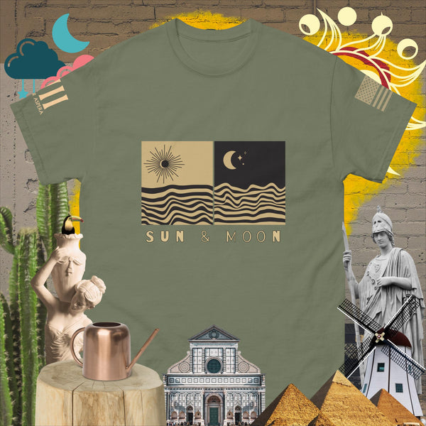 sovereignarm.com Military Green / S Sun & Moon Solar Waves Men's classic tee