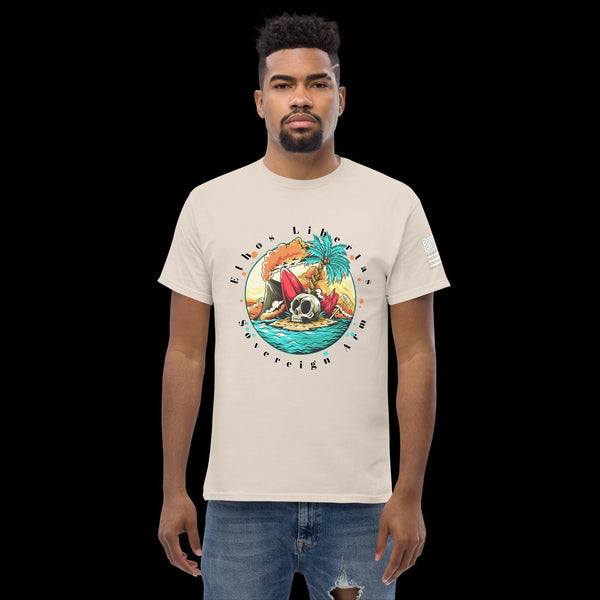 sovereignarm.com Natural / S Surf Art V1.0 Ethos Libertas Men's classic tee