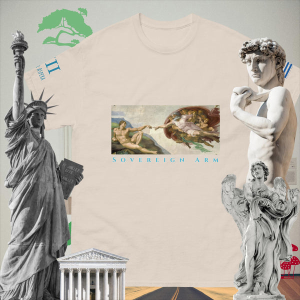 sovereignarm.com Natural / S The Creation of Adam Solar Light  Men's classic tee