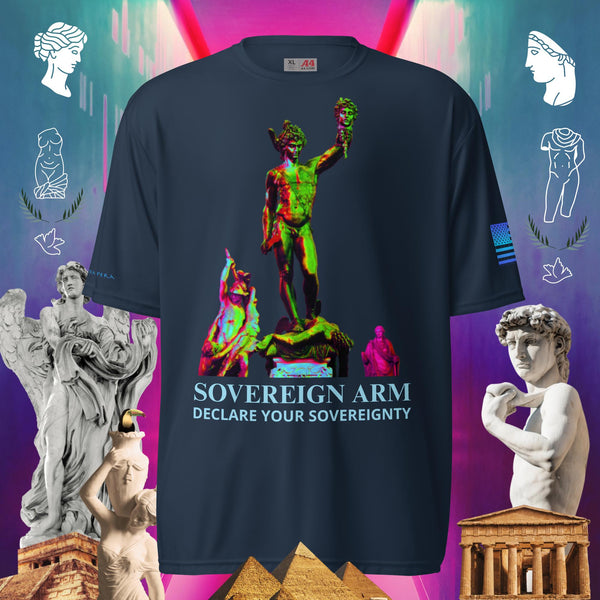 sovereignarm.com Navy / S Hero Perseus, Declare your sovereignty Unisex performance crew neck t-shirt