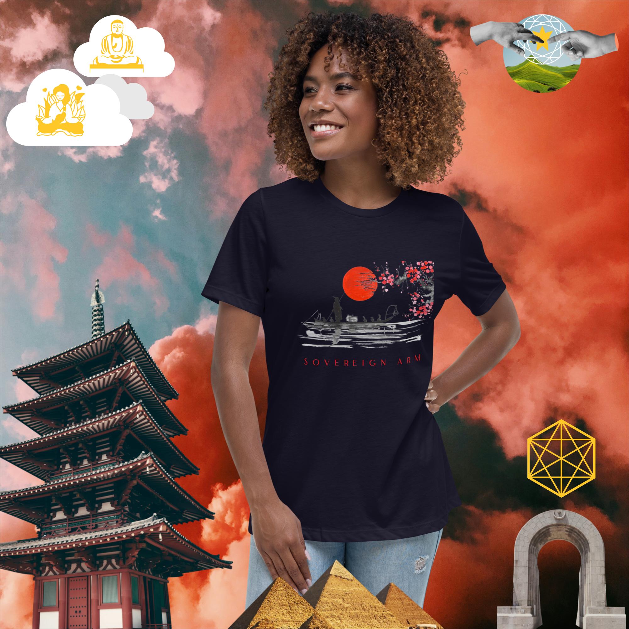 sovereignarm.com Navy / S Solar Cherry Blossoms v1.1 Women's Relaxed T-Shirt