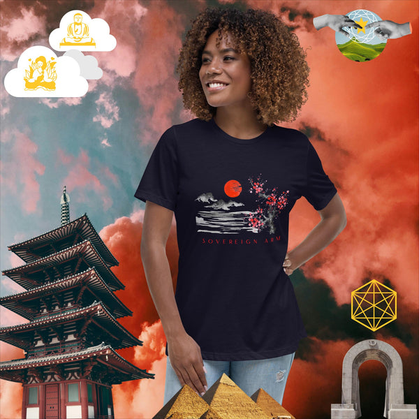 sovereignarm.com Navy / S Solar Cherry Blossoms v1.3 Women's Relaxed T-Shirt