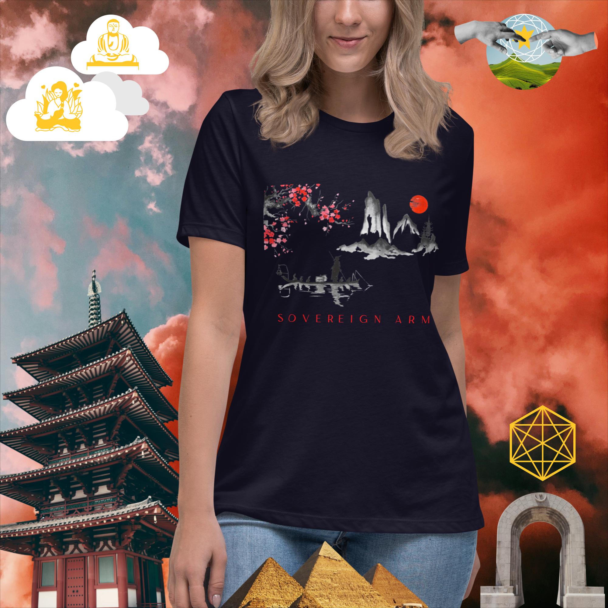 sovereignarm.com Navy / S Solar Cherry Blossoms v1.4 Women's Relaxed T-Shirt