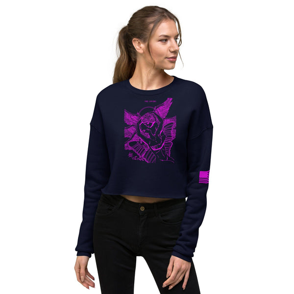 sovereignarm.com Navy / S The Lovers, Eros and Psyche Crop Sweatshirt