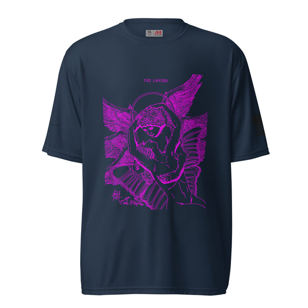 sovereignarm.com Navy / S The Lovers Eros and Psyche Hott Pink!! Unisex performance crew neck t-shirt