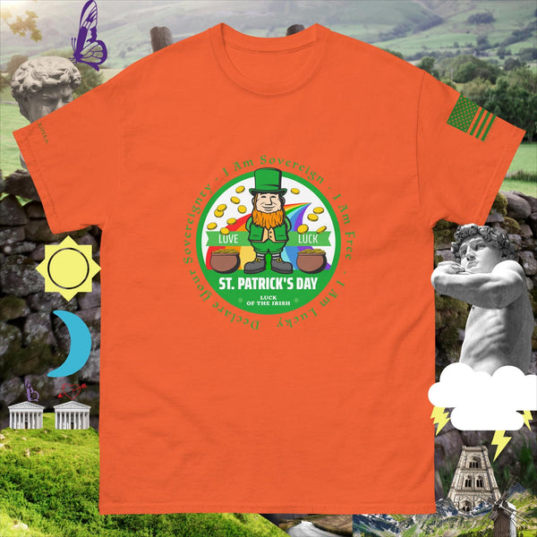 sovereignarm.com Orange / S Irish Luck Love Luck Rainbow Pot of gold  Men's classic tee