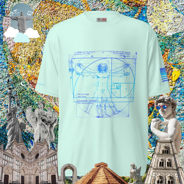 sovereignarm.com Pastel Mint / S Hero Leonardo Davinci Universal Man, Unisex performance crew neck t-shirt