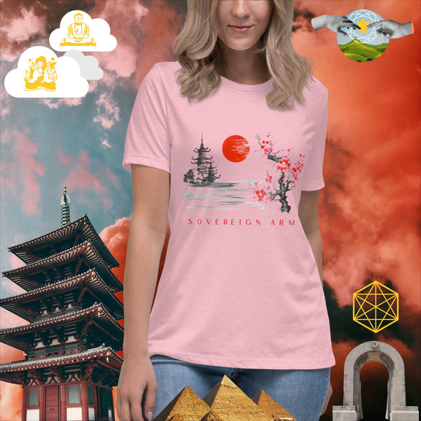 sovereignarm.com Pink / S Solar Cherry Blossoms v1.0 Women's Relaxed T-Shirt