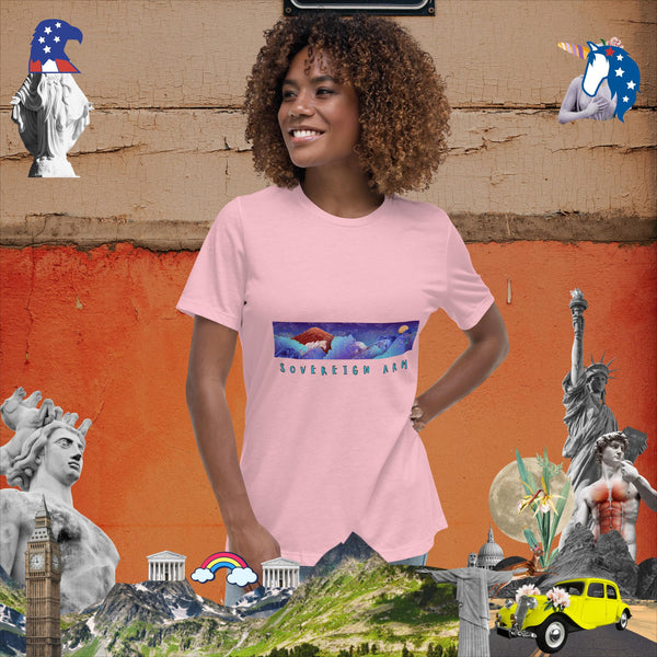 sovereignarm.com Pink / S Solar Waves Mountain Women's Relaxed T-Shirt