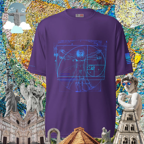 sovereignarm.com Purple / S Hero Leonardo Davinci Universal Man, Unisex performance crew neck t-shirt