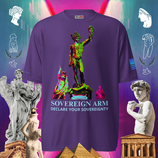 sovereignarm.com Purple / S Hero Perseus, Declare your sovereignty Unisex performance crew neck t-shirt