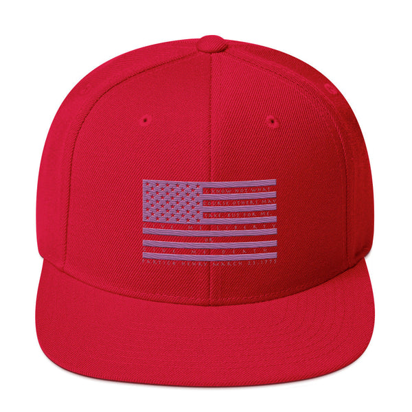 sovereignarm.com Red Give me Liberty or give me death Hott pink Snapback Hat