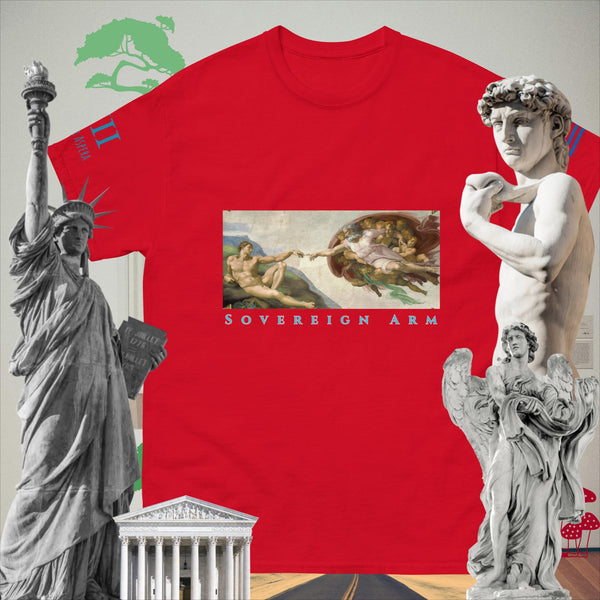 sovereignarm.com Red / S The Creation of Adam Solar Light  Men's classic tee