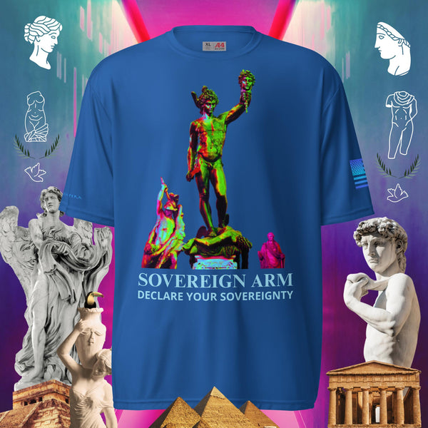 sovereignarm.com Royal / S Hero Perseus, Declare your sovereignty Unisex performance crew neck t-shirt