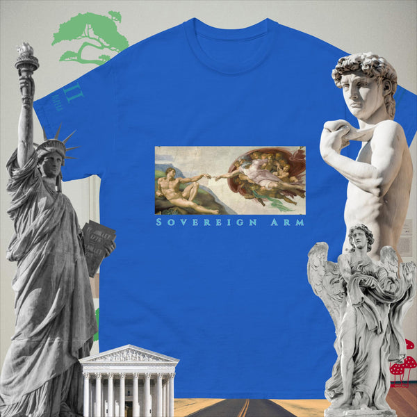 sovereignarm.com Royal / S The Creation of Adam Solar Light  Men's classic tee