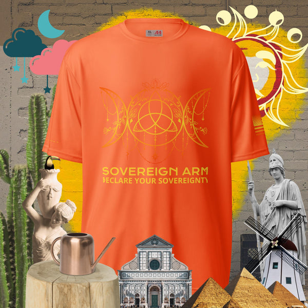 sovereignarm.com Safety Orange / S Moon Triple Goddess, Declare your Sovereignty, Unisex performance crew neck t-shirt