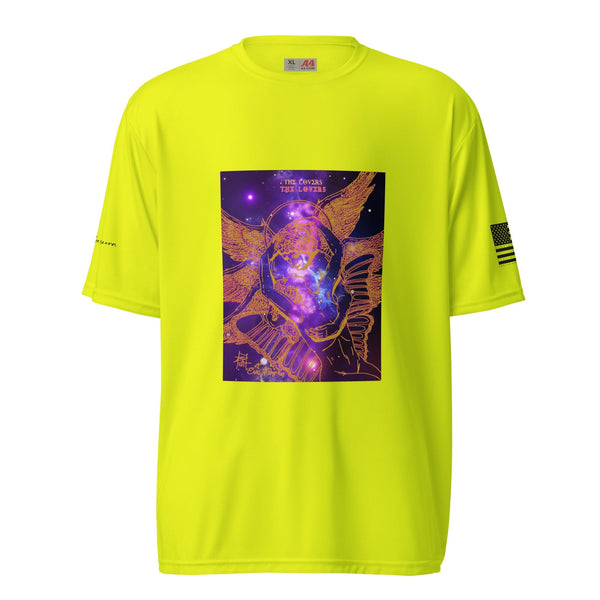 sovereignarm.com Safety Yellow / S ERos and Psyche Cosmic Embrace Unisex performance crew neck t-shirt