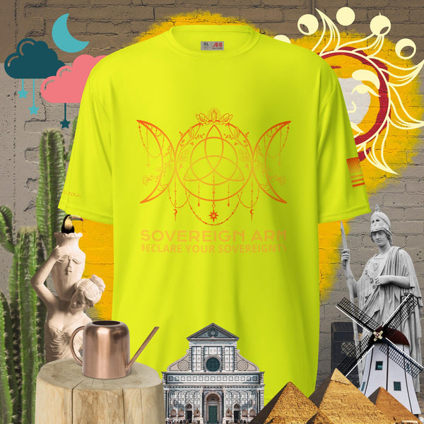 sovereignarm.com Safety Yellow / S Moon Triple Goddess, Declare your Sovereignty, Unisex performance crew neck t-shirt