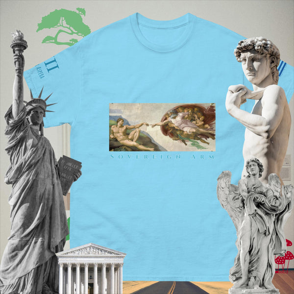 sovereignarm.com Sky / S The Creation of Adam Solar Light  Men's classic tee