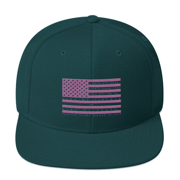 sovereignarm.com Spruce Give me Liberty or give me death Hott pink Snapback Hat