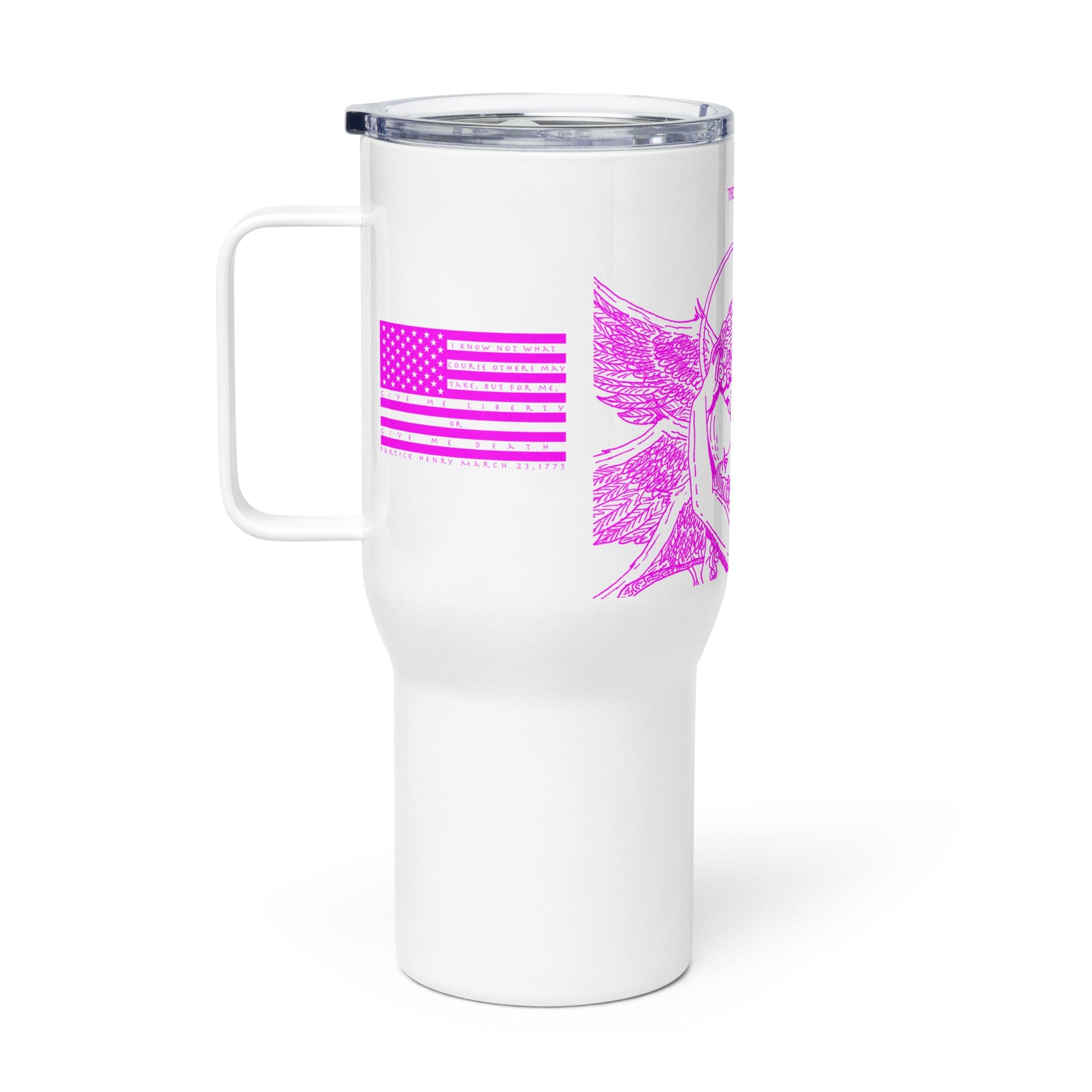 sovereignarm.com The Lovers, Eros and Psyche Hott Pink Travel mug with a handle