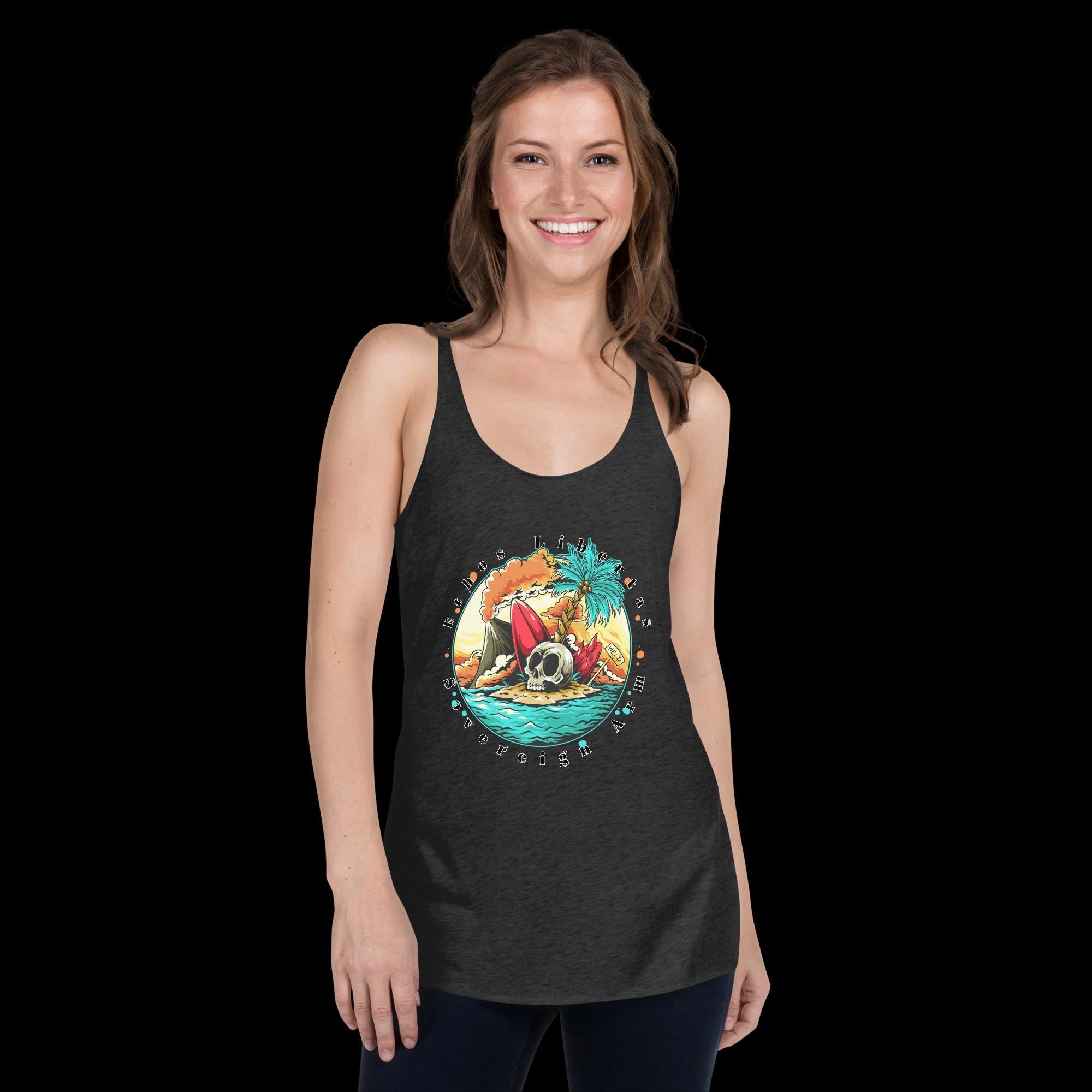 sovereignarm.com Vintage Black / XS Surf Art V1.0 Women's Racerback Tank