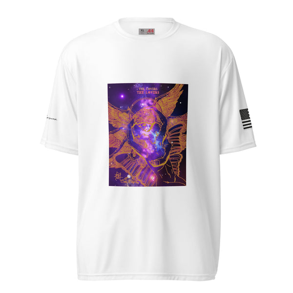 sovereignarm.com White / S ERos and Psyche Cosmic Embrace Unisex performance crew neck t-shirt