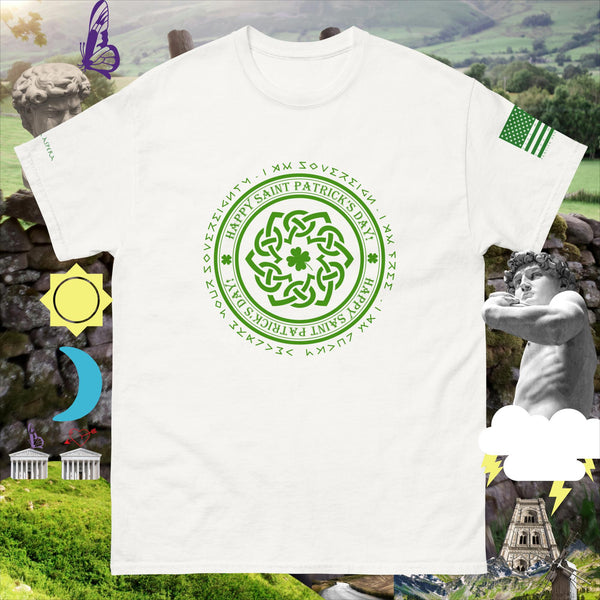 sovereignarm.com White / S Irish Luck Celtic Weave I am Lucky Men's classic tee