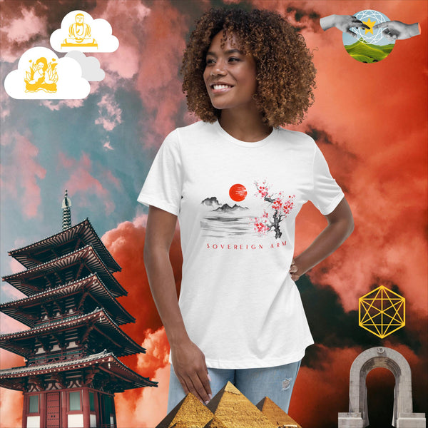 sovereignarm.com White / S Solar Cherry Blossoms v1.3 Women's Relaxed T-Shirt