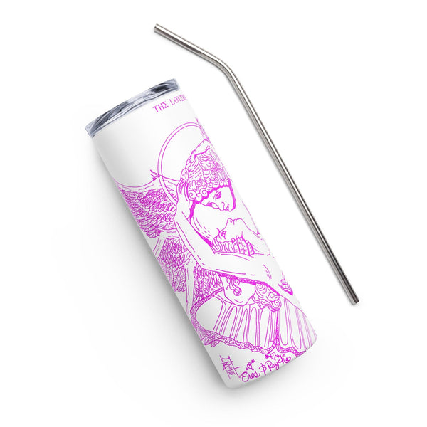 sovereignarm.com White The Lovers Eros and Psyche Hott Pink Stainless steel tumbler