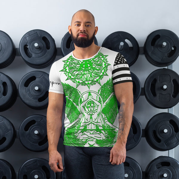 sovereignarm.com XS Angel Meditation All-Over Print Men's Athletic T-shirt