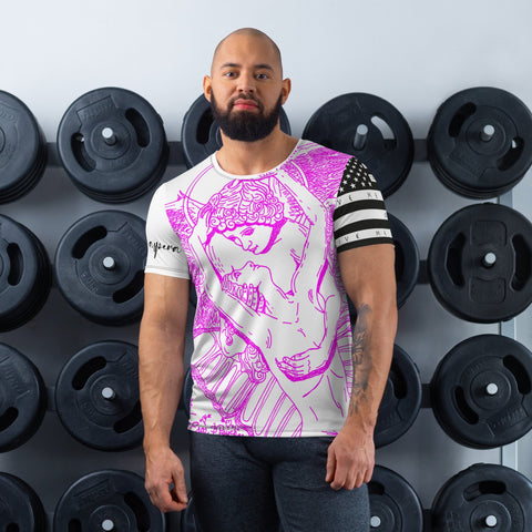 sovereignarm.com XS The Lovers Eros and Psyche Hott pink All-Over Print Men's Athletic T-shirt