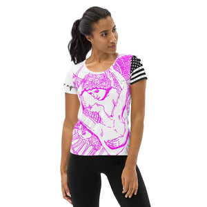 sovereignarm.com XS The Lovers Eros Psyche All-Over Print Women's Athletic T-shirt