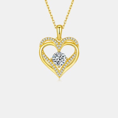 Trendsi 1.2 Carat Moissanite 925 Sterling Silver Heart Necklace