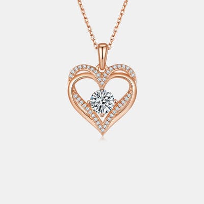 Trendsi 1.2 Carat Moissanite 925 Sterling Silver Heart Necklace