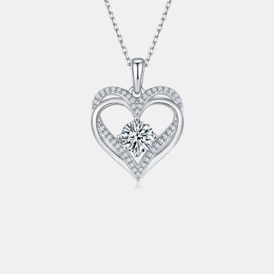 Trendsi 1.2 Carat Moissanite 925 Sterling Silver Heart Necklace