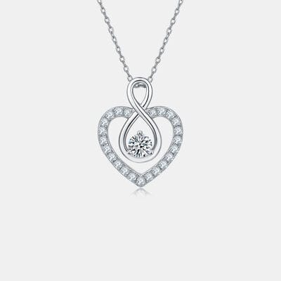 Trendsi 1 Carat Moissanite 925 Sterling Silver Heart Shape Necklace