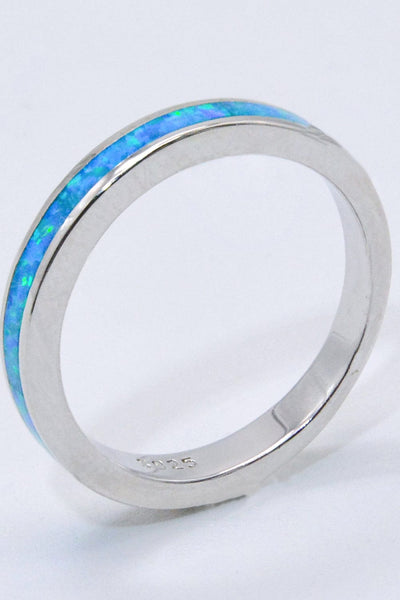 Trendsi 925 Sterling Silver Opal Ring in Sky Blue