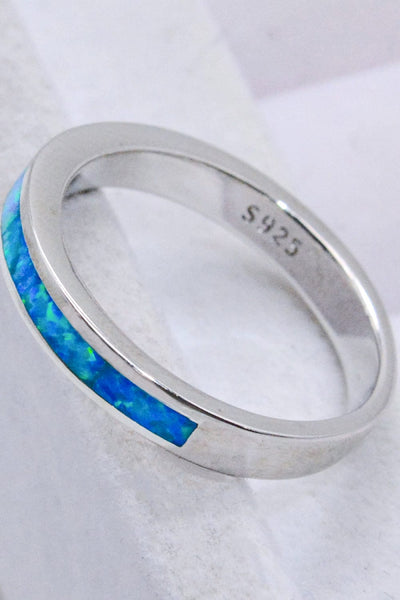 Trendsi 925 Sterling Silver Opal Ring in Sky Blue