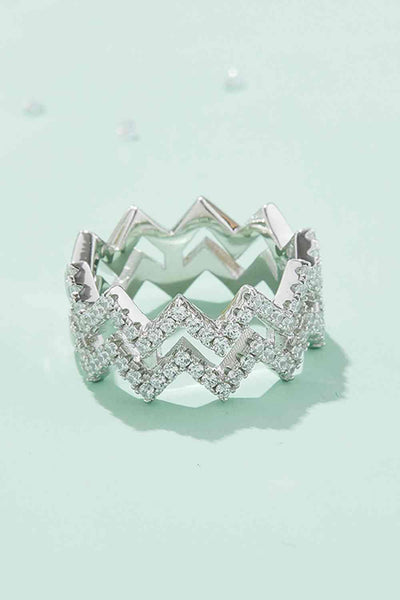 Trendsi Adored Moissanite Zigzag Stacking Rings