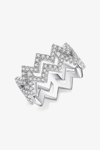 Trendsi Adored Moissanite Zigzag Stacking Rings